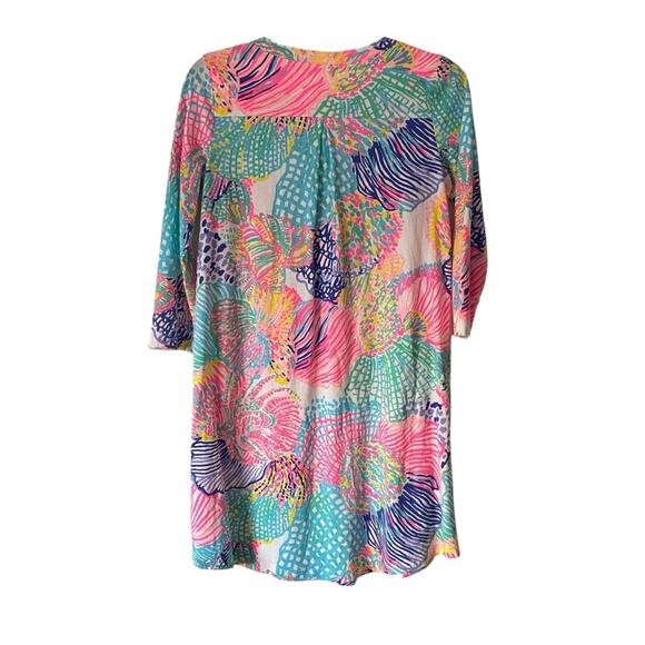 Lilly Pulitzer Ali Dress Roar of The Seas size XS Pink Blue Seashell Tunic - Picture 4 of 6